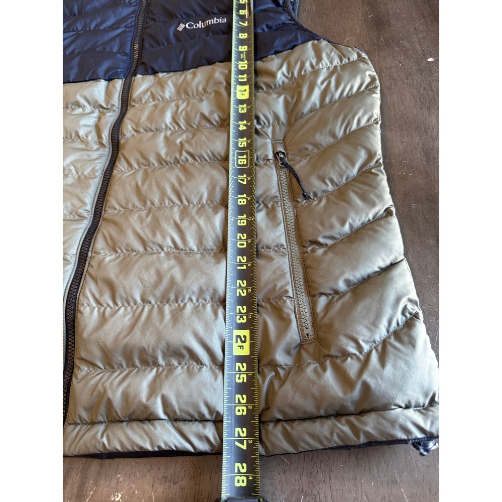 Mens Columbia Sportswear Omni-Heat Powder Lite II Puffer Vest XXL Black Olive - Picture 9 of 9